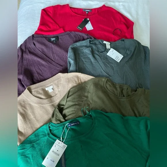 Group of 6 knit cardigans Jcrew H&M Banana Rep Mossimo Premis many NWT all M - Picture 13 of 16
